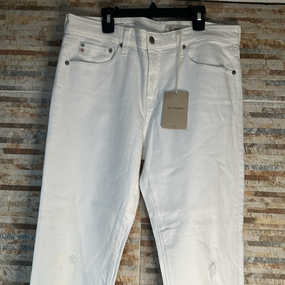 AG Adriano Goldschmied Women's White Boyfriend Jeans - Picture 7 of 8